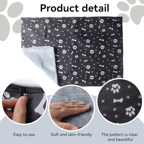 Klmnop Washable Dog Crate Pan Cover, Reversible Cool Side & Warm Side Dog Bed Liner for 36 Inch Pet Cage, Pan Cover Only(Grey) - color: Grey-39 x 27 Inch
