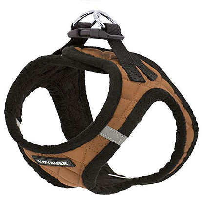 Best Pet Supplies - All Weather Plush, Reflective, No Pull Harness for Small, Medium Dogs, Cats - Secure with Hook & Loop Fastener, Buckle, Double D-Rings - Beige Plush, L - color: Beige Plush, size: L