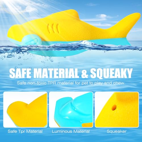 Dog Toy Floating Luminous, Squeaky Dog Toy, Glow in the Dark (Hammerhead Shark) - style: Hammerhead Shark