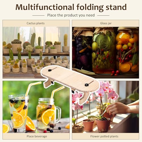 1 Pcs Natural Window Sill Plant Shelf for Plants 21.7 x 7.1 x 5.9 Inch Windowsill Extender Window Plant Floating Shelves No Drilling Wooden Bracket for Cat Perch Planters (Rounded Corner) - size: Rounded Corner