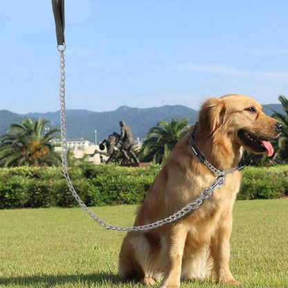 Chain Heavy Duty Metal Dog Leash, 6FTx3mm Chew Proof Pet Leash Chain with Soft Padded Handle for Large & Medium Size Dogs Walking, Training and Traveling (30-120 lbs) - size: 6FTx3mm (30-120 lbs)
