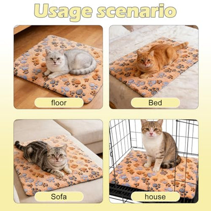 Self Warming Cat Bed, 22×18 inch Self Heating Cat Dog Mat, Non-Electric Warm Thermal Pet Pad for Indoor Outdoor Pets, Non-Slip Bottom, Washable (Coffee) - size: Medium