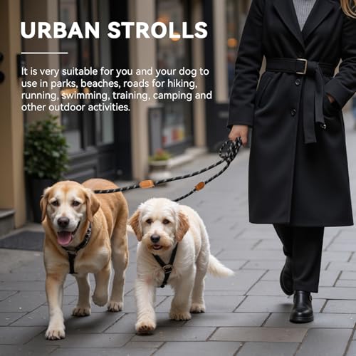 Hands Free Dog Leash, Heavy Duty Waist Leash for Dog Walking Running, Durable 9.8FT Multi-Function Dog Lead No Pull for Medium Large Dogs, Professional Tangle Free Reflective Control Lead - color: Reflective-Black