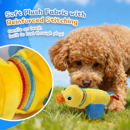 lilfrd Squeaky Dog Toys, Duck Plush Toy with Crinkle & Squeaker - Puppy Toys to Keep Them Busy, Interactive Chew for Small Medium Dogs - style: Duck