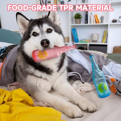 Water Bottle Dog Toy,Dog Toys for Aggressive Chewers,Water Bottle with Tennis Ball,Suitable for Small and Medium Pets to Exercise Outdoors(Red) - color: Red