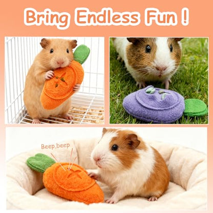 Hamiledyi Guinea Pig Toys Rabbit Foraging Enrichment Toy Slow Feeder Food Hide Puzzle Toys Boredom Relief and Foraging Fun (3 Pieces) - size: 3 Pieces