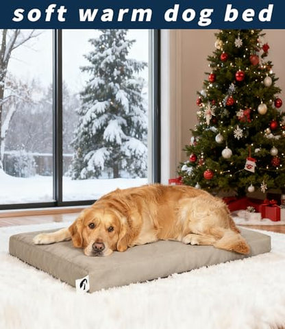 Waterproof Dog Bed for Crate Pad, Leather Brown Hair Resistant Dog Beds with Wipeable Covers, Easy Clean Large Mattress Pet Mat - color: brown, size: 33"L x 22"W x 3"Th