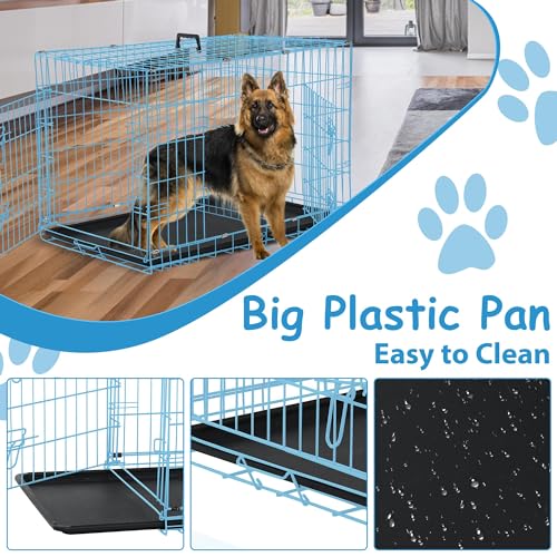 36 Inch Medium Dog Crate for Medium Dogs Durable Foldable Medium Dog Kennel Indoor, Double Door/Leak-Proof Removable Tray/Handle, for Shop/Home/Outdoor, Metal Dog Crate, 36 Inch Dog Crate Puppy Crate