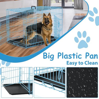 36 Inch Medium Dog Crate for Medium Dogs Durable Foldable Medium Dog Kennel Indoor, Double Door/Leak-Proof Removable Tray/Handle, for Shop/Home/Outdoor, Metal Dog Crate, 36 Inch Dog Crate Puppy Crate