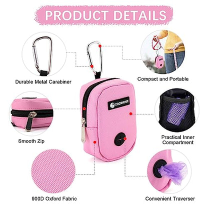 Dog Treat Pouch Dog Poop Bag Holder For Leashes, Pets Snack Container With Inner Mesh Bag, Puppy Supplies Perfect For Training And Walking - Hands Free Dog Waste Bag Dispenser -Dog Travel Accessories - color: Pink