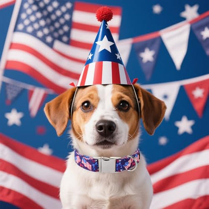 Maca Bates 4th of July Basic Dog Collar American Flag USA Patriotic 4 of 7 Dogs Collars Adjustable Soft Flags Independence Day Gift for Small Medium Large XL Boy Girl Male Female Puppy - color: July 4th-Basic-Fly Flag, size: S