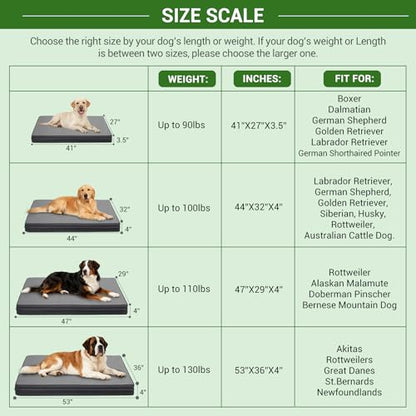 Vonabem Outdoor Waterproof Dog Bed Washable, Extra Large XL Pet beds 44 inch,Wipeable Leather Anti-Slip Kennel Pads with Removable Cover Reversible, 44"x32" Grey - color: Grey, size: XL(44*32*4)