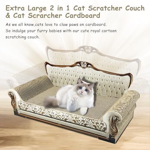 Luxury Cardboard Cat Scratcher Sofa Bed, Couch Shaped Scratching Board, Scratch Lounge with Catnip, Scratcher for Indoor Cats Large Grey - color: Grey Lounge