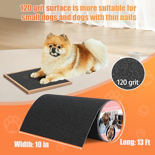 120 Grit Pet Nail Self Adhesive Replacement Emery Paper - Suitable for Small and Dogs with Long Quicks - Scratch Alternatives to Cat and Dog Nail Clippers (10in*13ft, Black, 120 Grit) - color: Black（120 grit）, size: 10in*13ft
