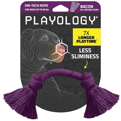 Playology Dog Toys | Dri-Tech Rope Tug of War Dog Toy for Tough Chewers | Bacon Scented Medium Tug Rope Toys for Dogs - size: Medium, style: Bacon