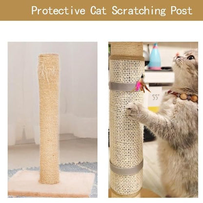 2PCS Cat Nail File Scratcher with 80-Grit Aluminum Oxide - Wrap-Around Design for Nail Trimming & Scratching Post Repair | Cat Scratchers That File Nails (Post Style) - size: 14.82"x11.13"-Post Style 2PCS