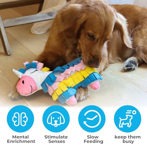Dog Toys Plush with Squeaky & Treat Hiding Features - Mental Stimulation Enrichment Toy for Large Breed Dogs - Machine Washable Slow Feeder to Keep Dogs Busy，Fiesta Piñata - color: Fiesta Piñata-1
