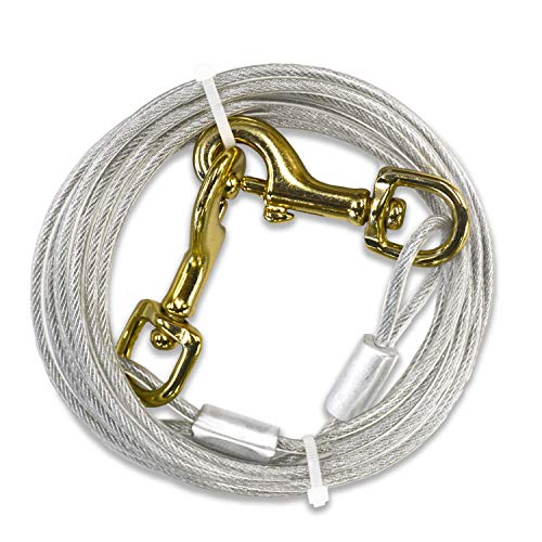 Four Paws Heavy Weight Tie Out Cable Silver 15 Feet - size: 15 Feet
