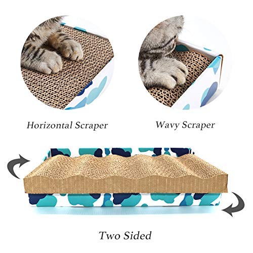 PEEKAB Cat Scratcher Cardboard Reversible Scratching Board Kitty Corrugated Scratching Pad Bed Catnip Included XXL 3PCS - size: XL-3pcs