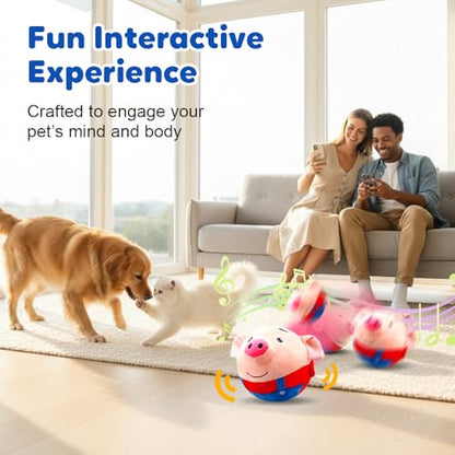 Interactive Dog Toys, 2026 New Active Moving Squeaky Dog Ball with Talking Sound, Rechargeable Washable Plush Toy (Hamster) - color: Hamster