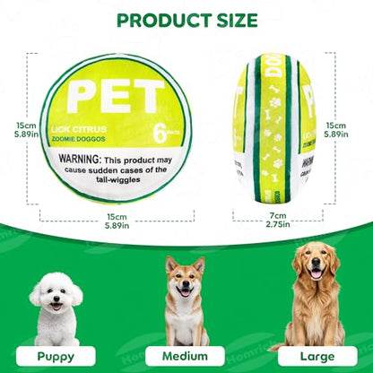 Homrich PET Pouch Parody Dog Toy, Plush Squeaky and Crinkle Funny Dog Toy for Small Medium Large, Interactive Plush Teething Chewing Dogs Toys, Puppy Best Birthday Gift, Lick Citrus - color: Lick Citrus