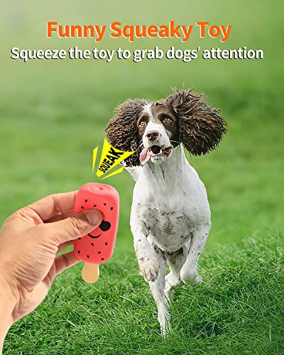 SCHITEC Squeaky Dog Toy, [4 Pack] Natural Latex Rubber Interactive Toys for Small Dogs Puppies