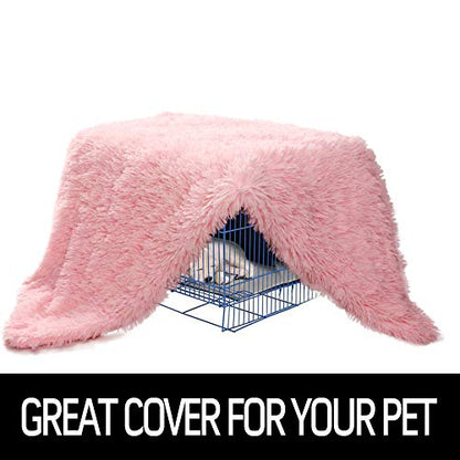 LOCHAS Luxury Fluffy Dog Blanket, Extra Soft and Warm Sherpa Fleece Pet Blankets for Dogs Cats, Plush Furry Faux Fur Puppy Throw Cover, 20''x30'' Pink - color: Pink, size: Small(20''x30'')
