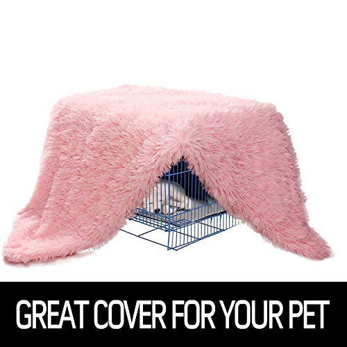 LOCHAS Luxury Fluffy Dog Blanket, Extra Soft and Warm Sherpa Fleece Pet Blankets for Dogs Cats, Plush Furry Faux Fur Puppy Throw Cover, 30''x40'' Pink - color: Pink, size: Medium(30''x40'')