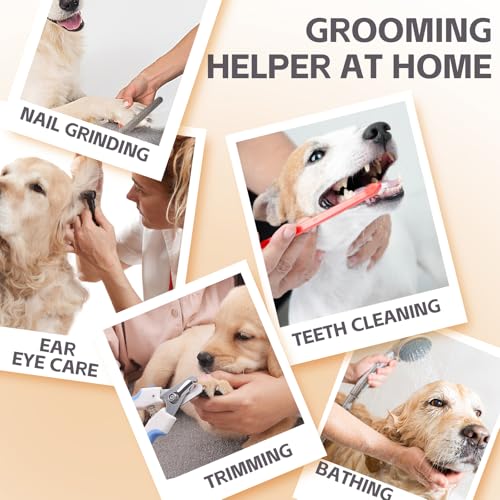 ATESON Dog Grooming Hammock Harness for Small Cats Dogs, Dog Grooming Sling for Cutting Nails, Pet Grooming Harness Hanging Holder Hanger for Nail Trimming with Nail Clippers, Nail File - size: S for Small Dogs 45LB