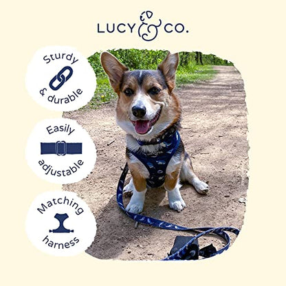 Lucy & Co. Shark Attack Dog Collar - Durable Lightweight Designer Collar for Pets - Adjustable Metal Safety Buckle - Navy White Shark - Small - color: Shark Attack Dog Collar, size: Small