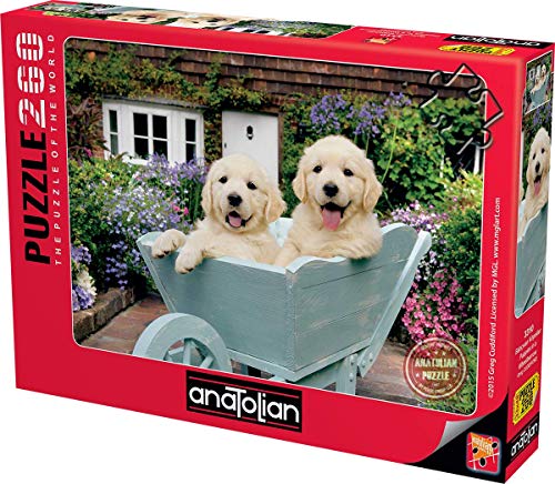 Anatolian Puzzle - Puppies in a Wheelbarrow, 260 Piece Jigsaw Puzzle, #3310 - color: Puppies in a Wheelbarrow