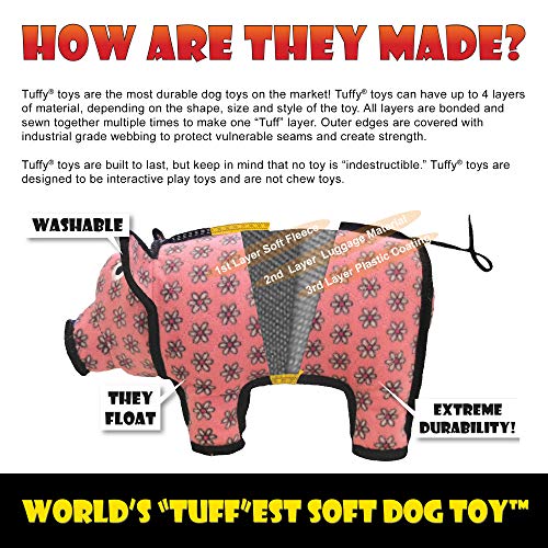 TUFFY World’s Tuffest Soft Dog Toy – Barnyard Series, Mouse Gray, Large - color: Gray/Black, size: Large