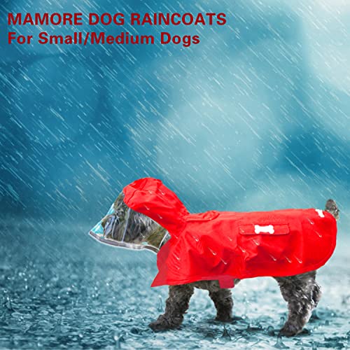 Dog Raincoat,Waterproof Rain Poncho with Hoodie, High Reflective Adjustable Pet Rain Jacket with Leash Hole for Small Medium and Large Dogs (Red, X-Small) - color: Red, size: X-Small: 4-9lbs