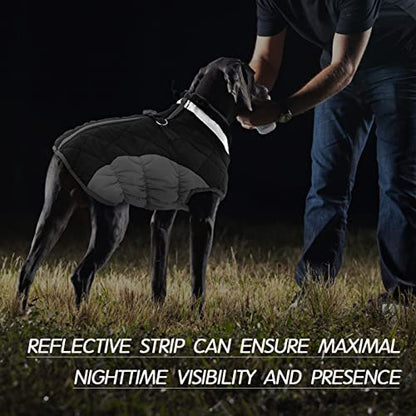 FUAMEY Dog Coat for Small Dogs,Waterproof Dog Winter Jacket with Harness Built in Puppy Cold Weather Coats Reflective Pet Vest with Zipper Warm Fleece Dogs Snowsuit Windproof Black XS - color: Black, size: XS(chest:14in)