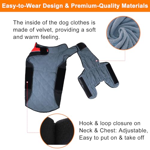 Warm Dog Winter Coat, Gimilife Dog Sweater Cold Weather Coats Waterproof Dogs Apparel Clothes Pet Jacket Padded Vest Outfit for Small Medium Large Dogs - color: Red, size: XL ( 42-65 LB | 20.47"Neck Girth )