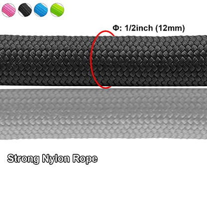 18 inch Short Dog Leash- Strong Nylon Traffic Leash- Black No Pull Rope Lead for Medium Large Dogs Walking Training (1/2" x 18 inch) - size: 18 Inch (Pack of 1)