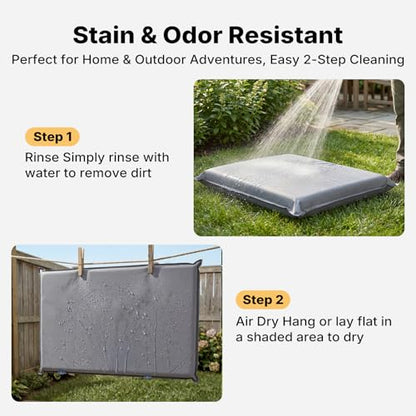 Veehoo Outdoor Waterproof Dog Bed, Water-Resistant Orthopedic Dog Bed for Small Medium Dogs 30 Inch Pet Bed Crate Pad Mattress, Gray