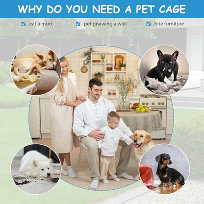 36 Inch Medium Dog Crate for Medium Dogs Durable Foldable Medium Dog Kennel Indoor, Double Door/Leak-Proof Removable Tray/Handle, for Shop/Home/Outdoor, Metal Dog Crate, 36 Inch Dog Crate Puppy Crate