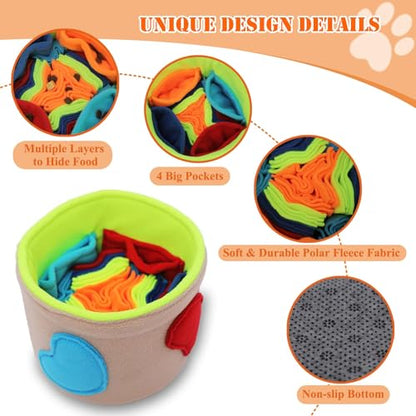 Ablechien Snuffle Mat for Dogs, Interactive Dog Puzzle Toys, Enrichment Feeding Sniff Mat, Dog Slow Feeder Bowl with Non-Slip Bottom, Encourage Natural Foraging Skills and Stress Relief