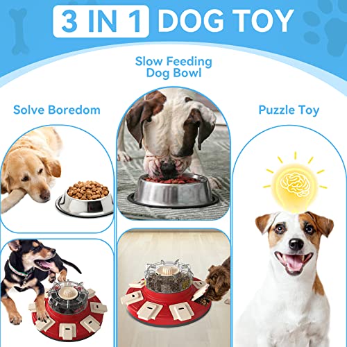 Dog Treat Puzzle Slow Feeder Toys, Dog Food Treat Dispenser/Slow Feeder/Interactive Enrichment Toys for Large/Medium/Small Dogs, Puppy Boredom Buster and Mentally Stimulating, Level 2 in 1 - color: Puzzle Toy 2 in 1 A