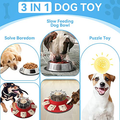Dog Treat Puzzle Slow Feeder Toys, Dog Food Treat Dispenser/Slow Feeder/Interactive Enrichment Toys for Large/Medium/Small Dogs, Puppy Boredom Buster and Mentally Stimulating, Level 2 in 1 - color: Puzzle Toy 2 in 1 A