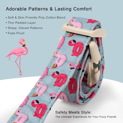 Summer Dog Collar Cute Flamingo Float Dog Collars for Puppy Small Dogs - Lightweight Adjustable Male Female Dogs Everyday Collar with Quick Release Buckle XS - color: Grey Flamingo, size: XS