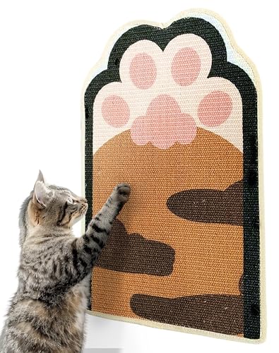 Lukamoo® Cat Scratching Pad, Wall Mounted Scratcher for Indoor Cats (Medium (24'' x 16'')) (Orange Tabby) - color: Orange Tabby