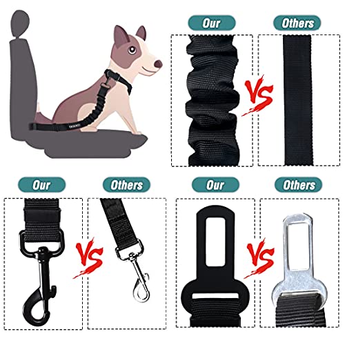 Dog Seat Belt,Retractable Dog Car Harness Seat Belt for Car Adjustable Nylon Pet Safety Seat Belts Heavy Duty & Elastic Bungee Buffer - color: 03-Teal