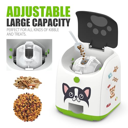 Dog Puzzle Feeder Toy – Remote Control Automatic Treat Dispenser with Light, Interactive IQ Training Slow Feeder, Large Capacity for All Dog Breeds - color: Green