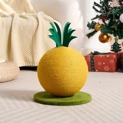 Pineapple Cat Scratching Post, Cute Cat Scratcher with Sisal Rope, Cat Scratch Post for Indoor Adult Cat and Kitten, Cat Scratching Ball - color: Pineapple