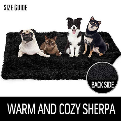 LOCHAS Luxury Fluffy Dog Blanket, Extra Soft and Warm Sherpa Fleece Pet Blankets for Dogs Cats, Plush Furry Faux Fur Puppy Throw Cover, 30''x40'' Black - color: Black, size: Medium(30''x40'')