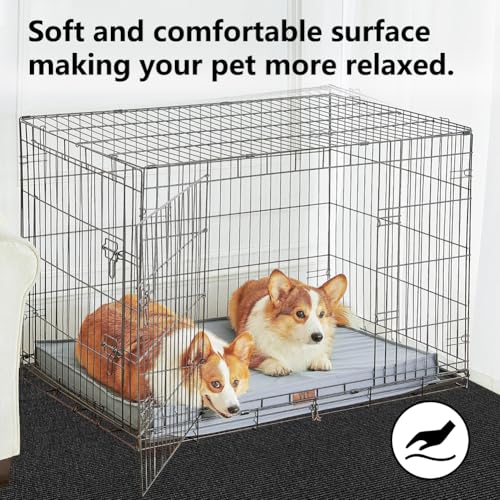 46" X 60" X 0.23'' Mat for Under Dog Crate, Non-Slip Rubber Kennel Mat for Crate to Protect Floors Extra Large Washable Absorbs Urine Dog Playpen Mat (60" X 46")