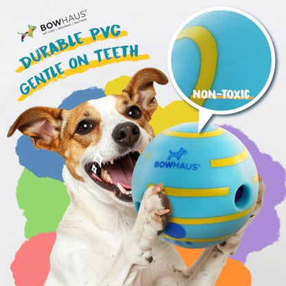 BOWHAUS Giggle Ball for Dogs, 5.5 Inch Interactive Dog Exercise Toys, Indestructible Fun Squeaky Chew Toy, Non-Toxic Durable PVC Chew Ball for Indoor Outdoor Play - style: Giggle Ball - Classic Style