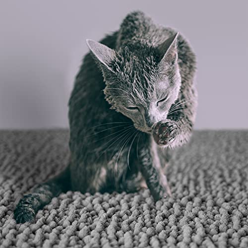 CatGuru Cat Litter Mat, Medium, Extra Large, XXL, Waterproof Litter Box Mat, Non Slip Kitty Litter Mat, Machine Washable Litter Trapping Mat, Soft Litter Tray, Cat Stuff (Medium, Gray/Heavy-Duty) - color: Gray/ Heavy-Duty